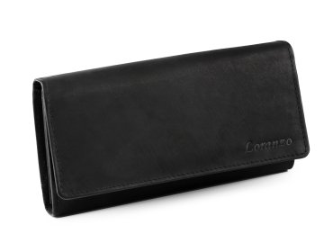 Usnjena denarnica 10x19 cm - črna brez potiska