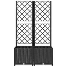 Vidaxl Cvetlično korito z oporno mrežo črno 80x40x136 cm PP
