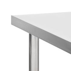Vidaxl Kuhinjska delovna miza s kolesi 80x60x85 cm nerjaveče jeklo
