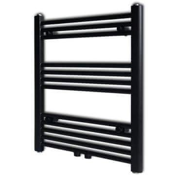Vidaxl Kopalniški cevni radiator za centralno ogrevanje raven 600x764 mm črn