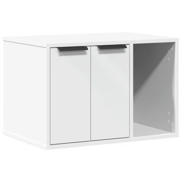 Vidaxl Omara za mačje stranišče bela 60x40x40 cm inženirski les