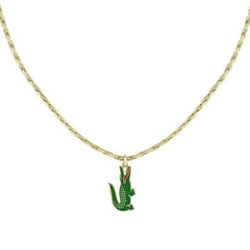 Lacoste Elegantna pozlačena jeklena ogrlica Arthor 2040229