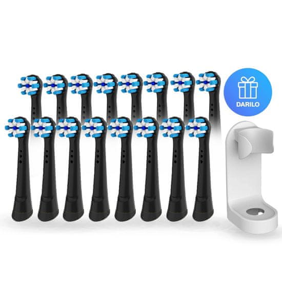 Ultrasonic Ultrasonic Ultra-Pack nastavki za Oral-B Ultimate Clean, 16 kosov, črni + DARILO