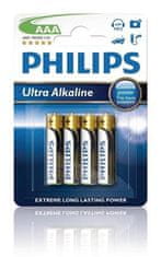 Philips Philipsove baterije AAA ExtremeLife+, alkalne - 4 kosi