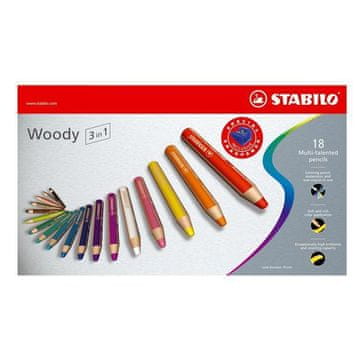 Stabilo BARVICE WOODY 880 SET 1/18 MIX BARVE + ŠILČEK