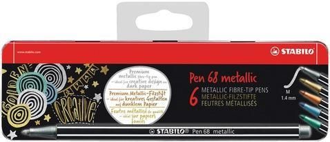 Stabilo PEN 68 METALIC 1/6 Metalbox METAL BOX **** NOVO****