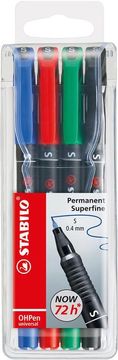 Stabilo OHP FLOM.PERMANENT 841 SET 1/4*S 0,4 mm