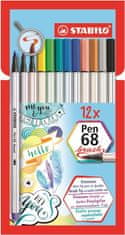 Stabilo FLOM.PEN 568/12 BRUSH 1/12 Emb.karton