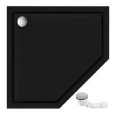 REA Diamantni tuš kad Black 90x90