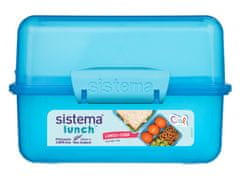 Sistema kocka za kosilo z dvema predaloma 1,4 l, modra