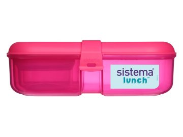 Sistema Split Lunch Box Trak za kosilo s posodo za jogurt 1,1 l, roza