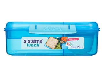 Sistema Škatla za kosilo Lunch Bento s posodico za jogurt in 2 pladnjema 1,65 l, modra