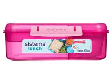 Sistema Škatla za kosilo Lunch Bento s posodico za jogurt in 2 pladnjema 1,65 l, roza
