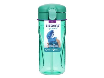 Sistema Hydrate Quick Flip Top steklenička s slamico 520 ml, meta