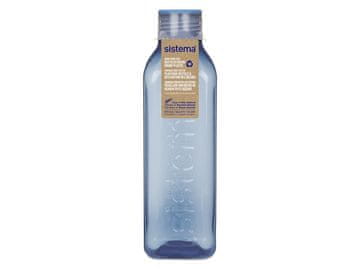 Sistema Kvadratna steklenica z vijačnim pokrovčkom Ocean Bound Square 1 l, modra
