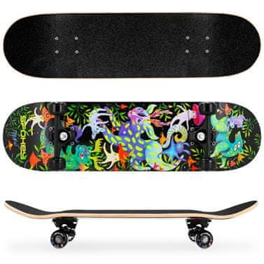 Spokey OLLIE Skateboard 7,75", z elementi, ki se svetijo v temi