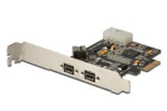 Digitus IEEE 1394b PCIexpress dodatna 3-portna kartica, 2x9-pin zunanja + 1x9-pin notranja, XIO2213B