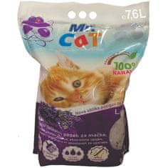 Mr Cat Kristalni (silikatni) posip za mačje stranišče z vonjem Lavande, 7,6L