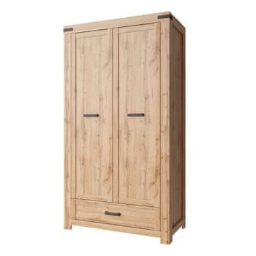 KONDELA Dvovratna omara s predalom Moratiz 2D1S - hrast wotan