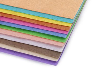 Tkanina dekorativni filc / filc 20x30 cm - pastelna mešanica, 12 kosov