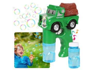 sarcia.eu Pištola za milne mehurčke v obliki tovornjaka z LED in zvokom, vključuje 2 steklenički tekočine