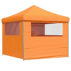 Vidaxl Zložljivi pop-up šotor za zabave 4 stranice oranžna