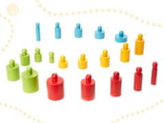 WOWO Lesene uteži Montessori - Lesene uteži Montessori v pisanem dizajnu