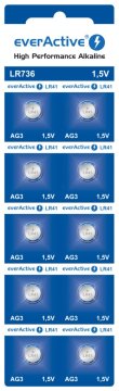 WOWO Alkalna baterija EverActive G3 LR736 - Alkalna baterija EverActive G3 LR736, 10 kosov v pretisnem omotu