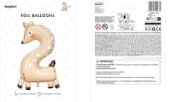 WOWO Deer Birthday Balon Number 2 - Balon Deer Birthday Birthday Balon - Number 2, Velikost 50x88 cm
