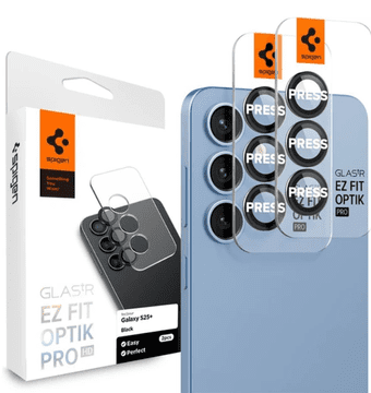 Spigen Glass tR EZ Fit Optik Pro HD zaščitno steklo kamere za Galaxy S 2025 Plus, 2 kosa (AGL09088)