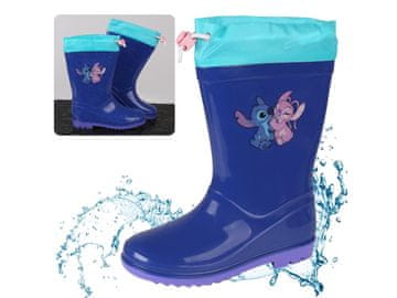 Disney DISNEY Stitch Otroški gumijasti škornji z okvirjem - Nepremočljivi škornji za dež z nedrsečim podplatom, modri