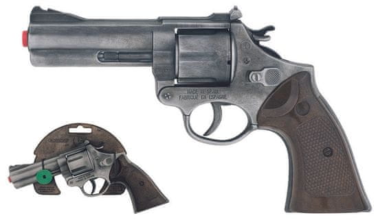 Alltoys Policijski revolver Gold colection srebrna kovina 12 nabojev