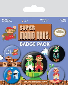 Epee Komplet značk Super Mario Bross