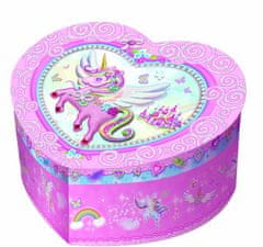 Alltoys Glasbena škatla za nakit srce samorogov