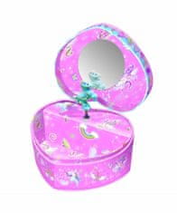 Alltoys Glasbena škatla za nakit srce samorogov
