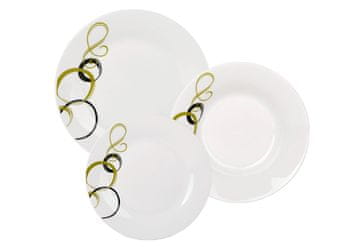 Bella Fiore Jedilni servis iz porcelana 18 kosov ZELENA