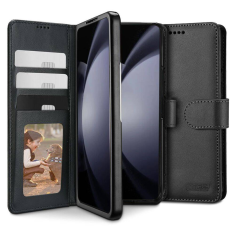 Onasi Wallet denarnica usnjena preklopna torbica Samsung Galaxy Z Fold 6 - črna
