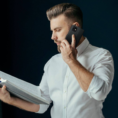 Onasi Wallet denarnica usnjena preklopna torbica Samsung Galaxy Z Fold 6 - črna