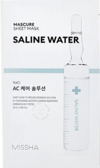 MISSHA Pomirjujoča maska za občutljivo kožo Mascure Saline Water (Sheet Mask) 1 kos