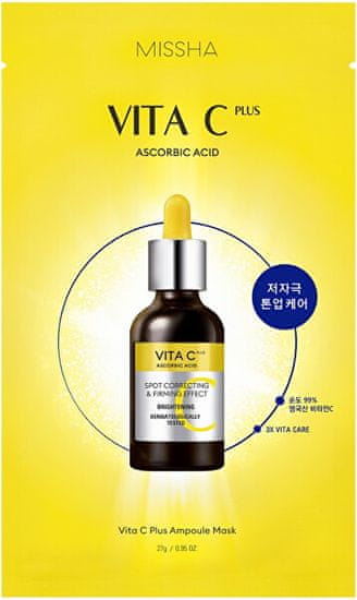 MISSHA Posvetlitvena maska za obraz z vitaminom C Vita C Plus (Ampoule Mask) 27 g