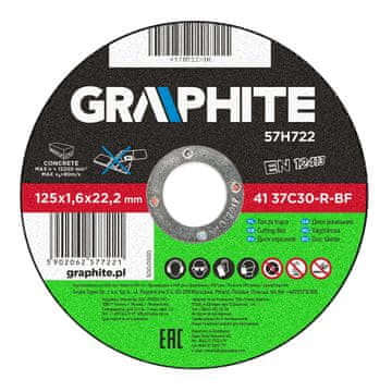 Topex Rezalna plošča za kamen 125 x 1,6 x 22,2 mm, 41 37C30-R-BF