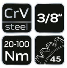 shumee 3/8" momentni ključ, 20–100 Nm
