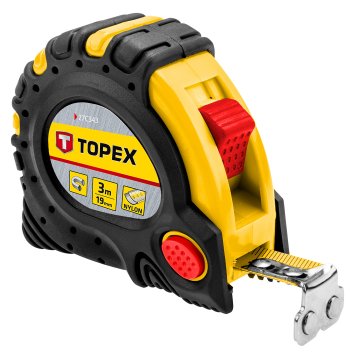 Topex Jeklen merilni trak 3 m x 19 mm, magnet