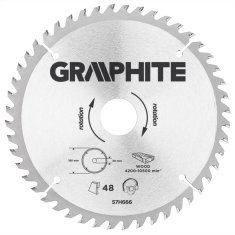 slomart List krožne žage GRAPHITE, vidia, 185 x 30 mm, 48 zob