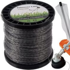 BIGSTREN Ojačana nitka za kosilnice z nitjo - kvadrat 2,4mm 100m
