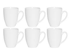 HIT Komplet 6 skodelic za kavo in čaj iz porcelana 375 ml bele barve HT-27020692