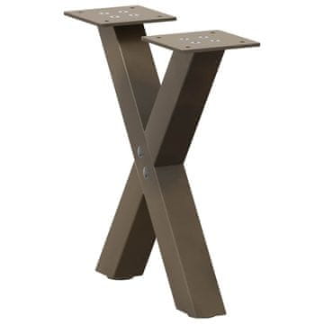Vidaxl Noge za klubsko mizico v obliki črke X, 2 kosa, naravno jeklo, 30 x (30-31) cm, jeklo