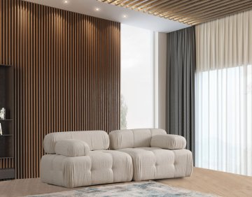 Atelier Del Sofa 2-sedežna zofa, Doblo 2 sedeža ( L1-1R) Cream Bouclette