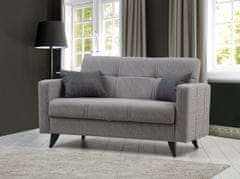 Atelier Del Sofa Raztegljiv kavč z dvema sedežema, Polya - svetlo siva