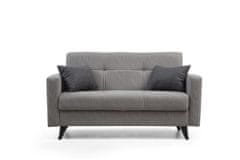 Atelier Del Sofa Raztegljiv kavč z dvema sedežema, Polya - svetlo siva